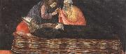 Sandro Botticelli Extracting the heart of St Ignatius Bishop. oil